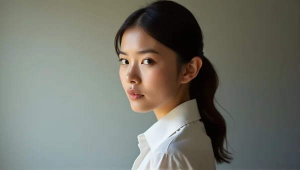 Collared Shirt Portrait Female Figure Soft Lighting