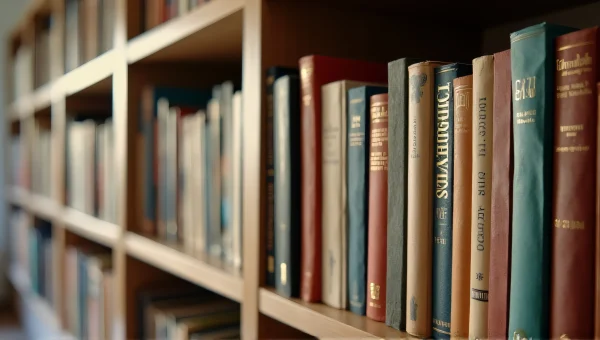Colorful Books On Wooden Shelves In Soft Light