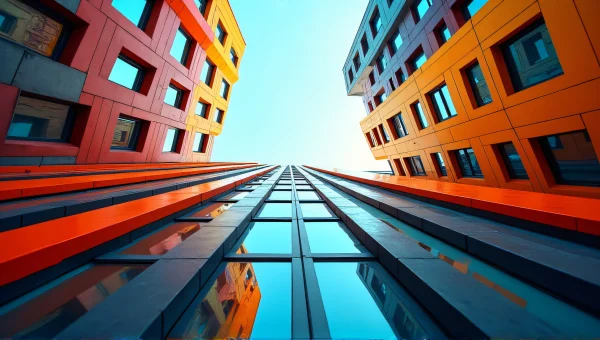 Colorful Building Facades Against Blue Sky