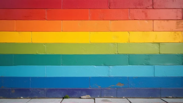 Colorful City Wall Art Horizontal Rainbow Bands