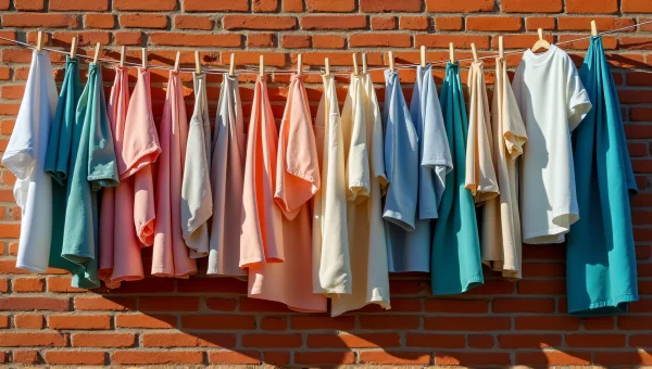 Colorful Clothes Hanging On Brick Wall