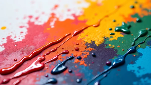 Colorful Paint Splatter On Canvas Abstract Art