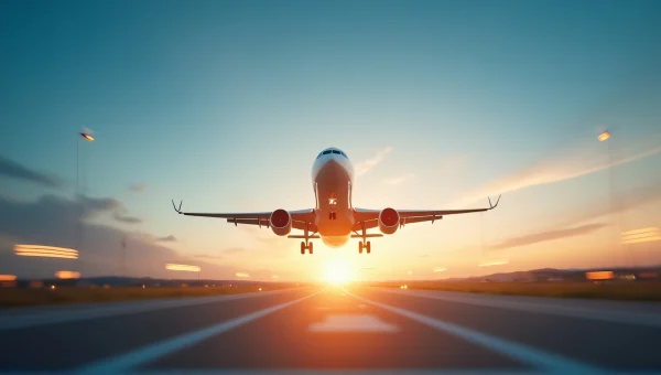 Commercial Airplane Flying Under Open Sky