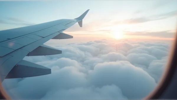 Commercial Airplane Wing Clouds Low Angle