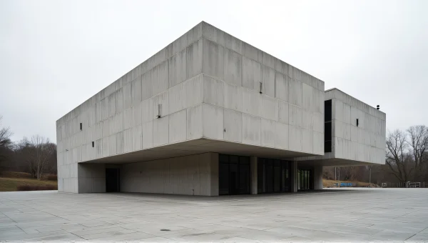 Concrete Building Geometric Lines Low-Angle View