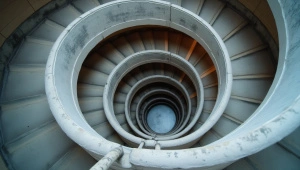Concrete Spiral Staircase With Leading Lines