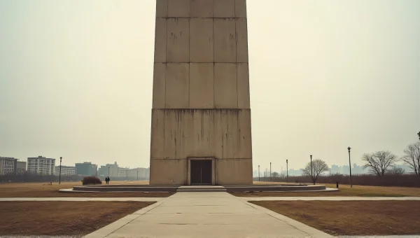 Concrete Tower Urban Landscape with Harsh Shadows