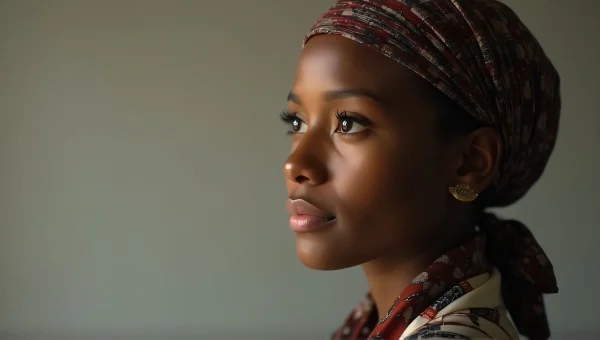 Contemplative Person With Patterned Headscarf