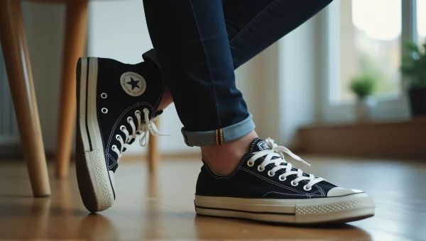 Converse All Star Sneakers Close-Up Crossed Leg