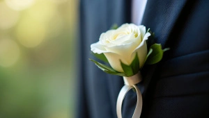 Corsage On Lapel With Soft Natural Light