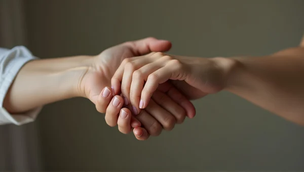 Couple's Hands Together Close-Up Touching
