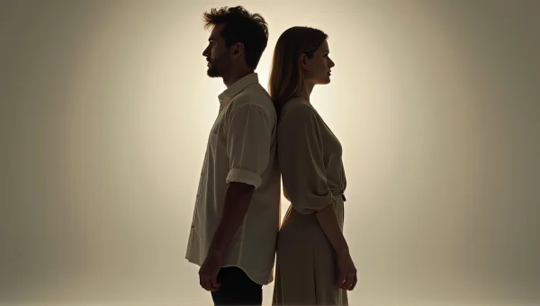 Couple Standing Back To Back Portrait Studio Lighting