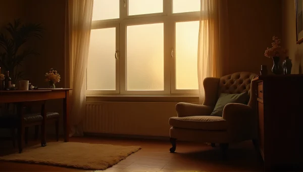 Cozy Room With Warm Light and Armchair Setting