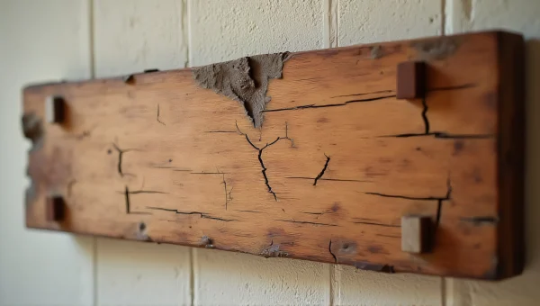 Cracked Brown Wooden Board Wall Texture Close-Up