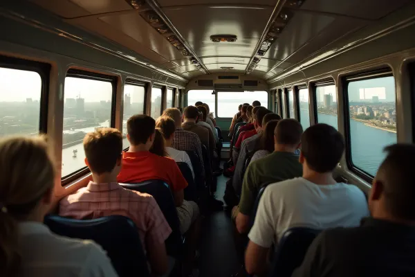 Crowded Vehicle Cabin With Diverse Passengers