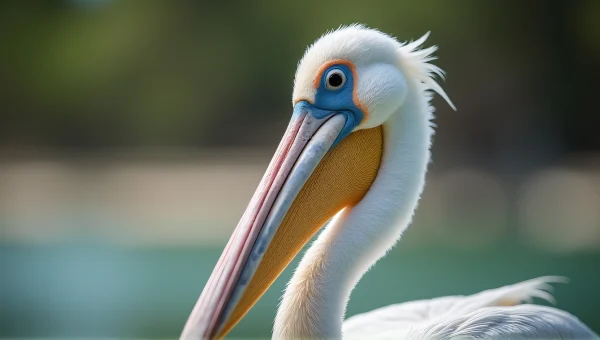 Dalmatian Pelican Close-Up Portrait in Nature