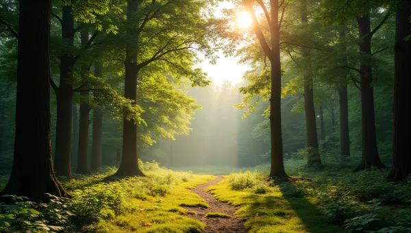 Deciduous Forest Clearing With Tall Hardwoods