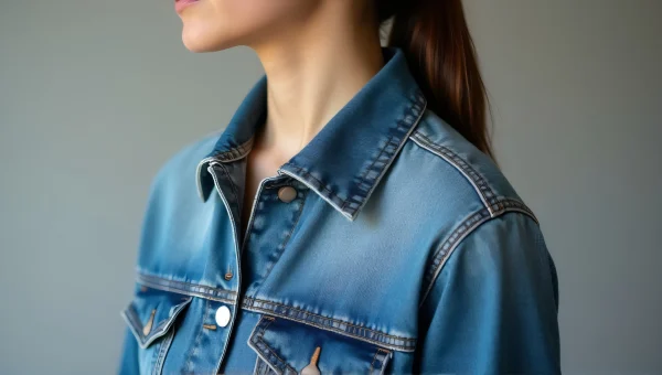 Denim Jacket Close-Up Portrait with Soft Lighting