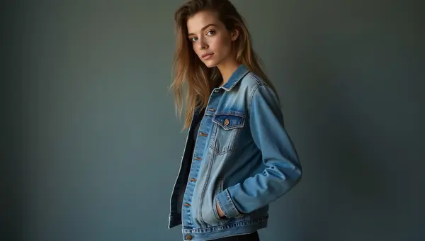 Denim Jacket Fashion Portrait with Hands in Pockets