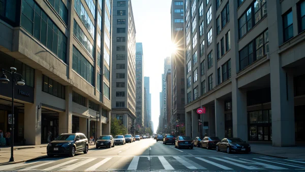 Dense City Buildings Midday Low-Angle View