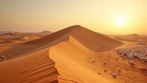 Desert Dune Landscape With Cake-Like Layers