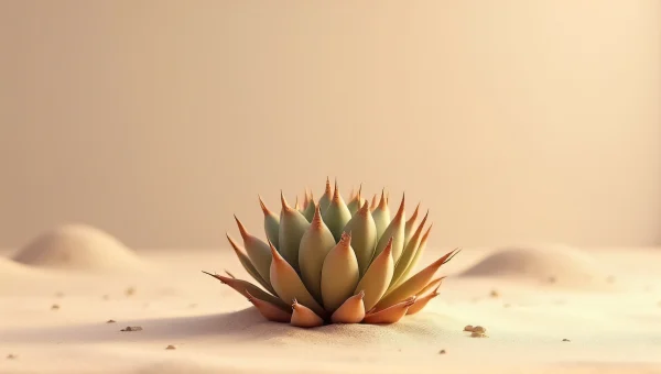 Desert Succulent Plant on Neutral Background