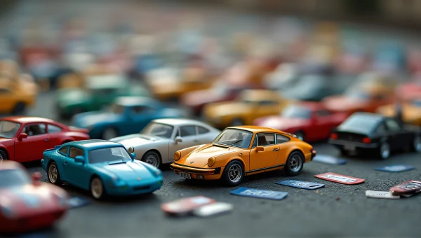 Die-Cast Toy Cars Lot From Low Angle