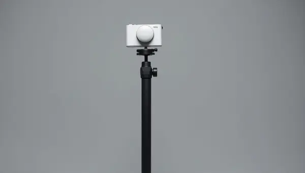 Digital Camera On Tripod In Studio Setting