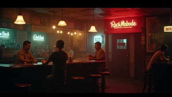 Dimly Lit Neighborhood Bar Interior at Night