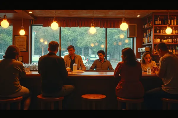 Diverse Bar Patrons Enjoying Night Out Experience