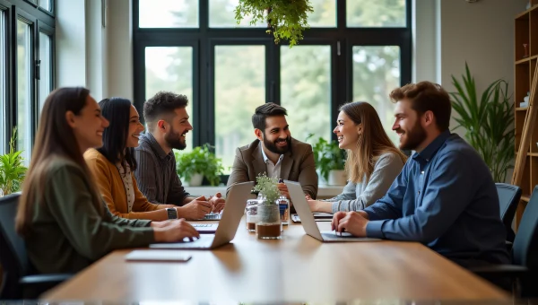 Diverse Coworkers Collaborating At Communal Desk