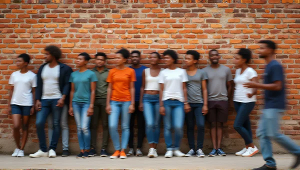 Diverse Group of People Near Brick Wall