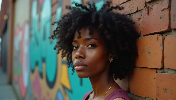 Diverse Young Adult Against Graffiti Wall