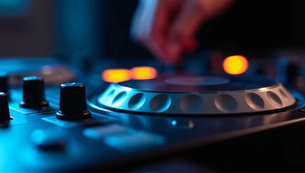 DJ Controller Close-Up With Dramatic Lighting