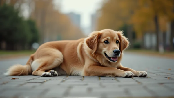 Dog Lying on Ground in Natural Light