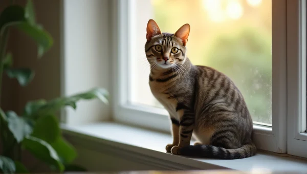 Domestic Cat Windowsill Soft Light Focus