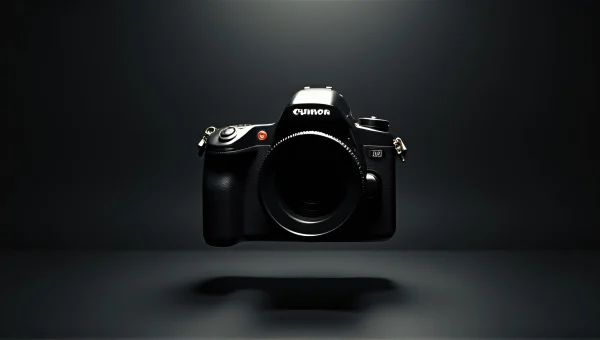 DSLR Camera Floating Above Reflective Surface