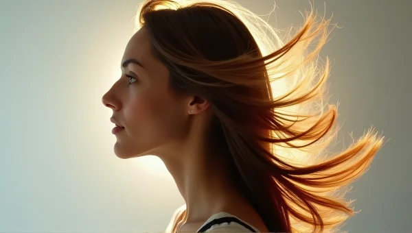 Dynamic Hair Flip Woman in Studio Light