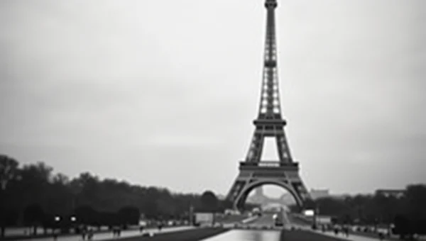 Eiffel Tower Paris Monochrome Low-Angle View