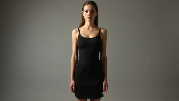 Elegant Black Sleeveless Dress Fashion Portrait