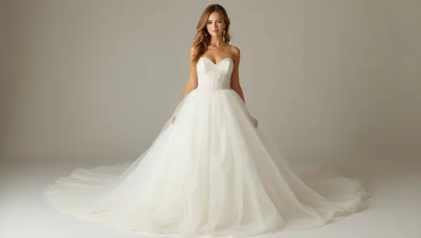 Elegant Bride in Wedding Gown Full-Length Portrait