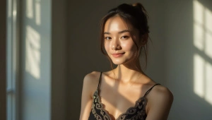 Elegant Camisole Portrait With Soft Lighting