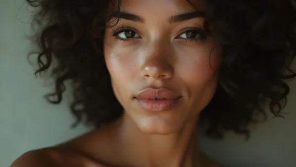 Elegant Face Close-Up Soft Lighting with Catchlight