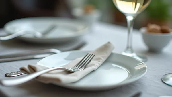 Elegant Table Setting With Porcelain Plate And Wine Glass