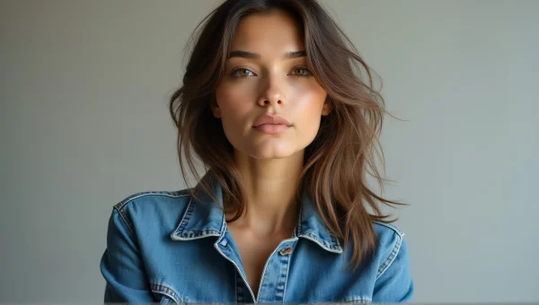 Female Figure Denim Jacket Portrait Soft Light