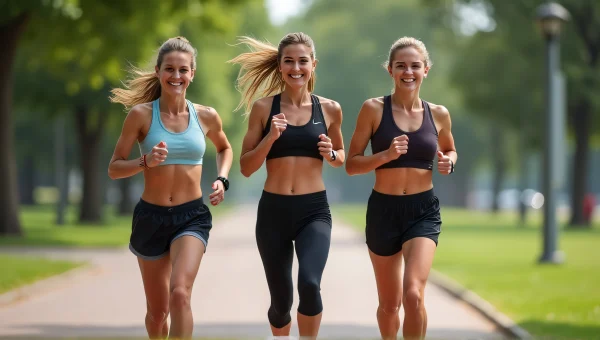 Female Runners Group image Urban Park Midday