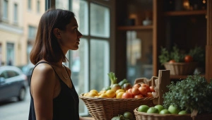 Female Vendor Selling Fresh Produce at Market
