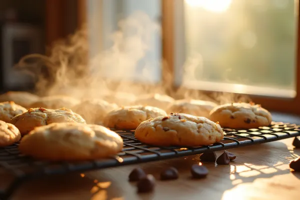 Freshly Baked Cookies Cooling By Window