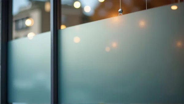 Frosted Glass Storefront With Minimalist Signage