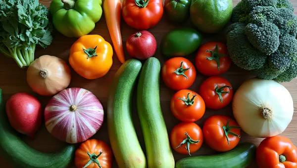 Garden Harvest Arrangement On Wooden Table